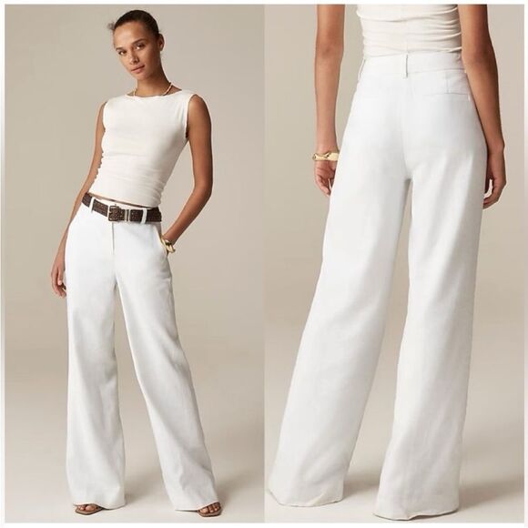 NWT J. Crew Carolina flare pant in stretch linen blend - Picture 1 of 14